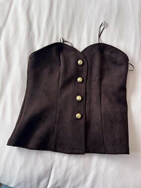 NWT Sincerely Jules Brown strapless top